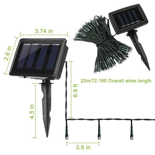 Alt view image 6 of 7 - 200 LED Solar Powered String Fairy Lights 72FT Outdoor Garden Party Xmas Decor