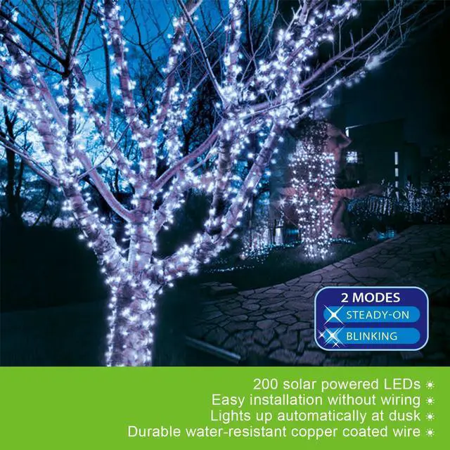 Alt view image 2 of 7 - 200 LED Solar Powered String Fairy Lights 72FT Outdoor Garden Party Xmas Decor
