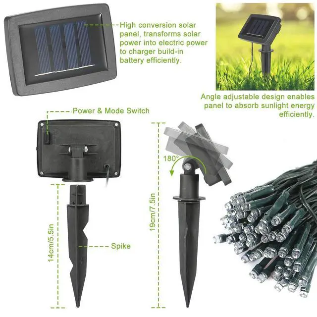 Alt view image 7 of 7 - 200 LED Solar Powered String Fairy Lights 72FT Outdoor Garden Party Xmas Decor