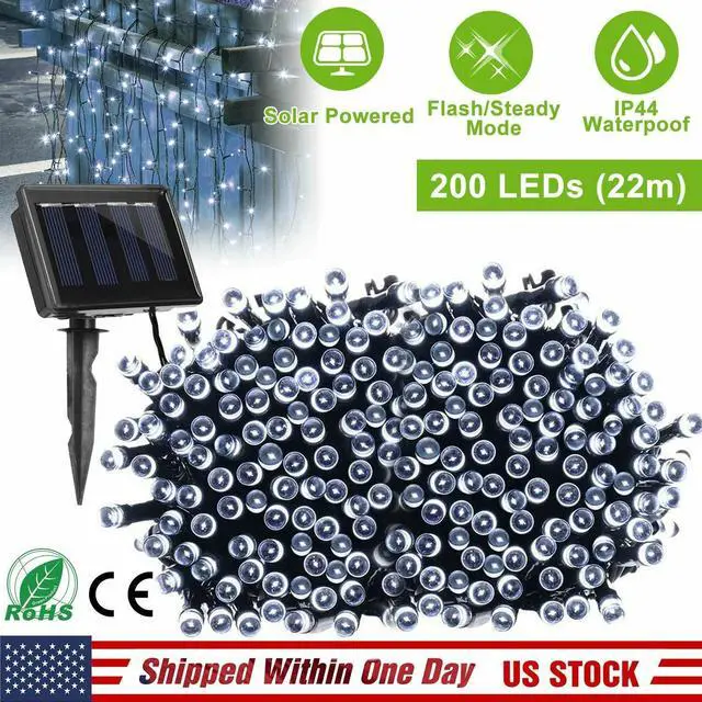 Main image of 200 LED Solar Powered String Fairy Lights 72FT Outdoor Garden Party Xmas Decor