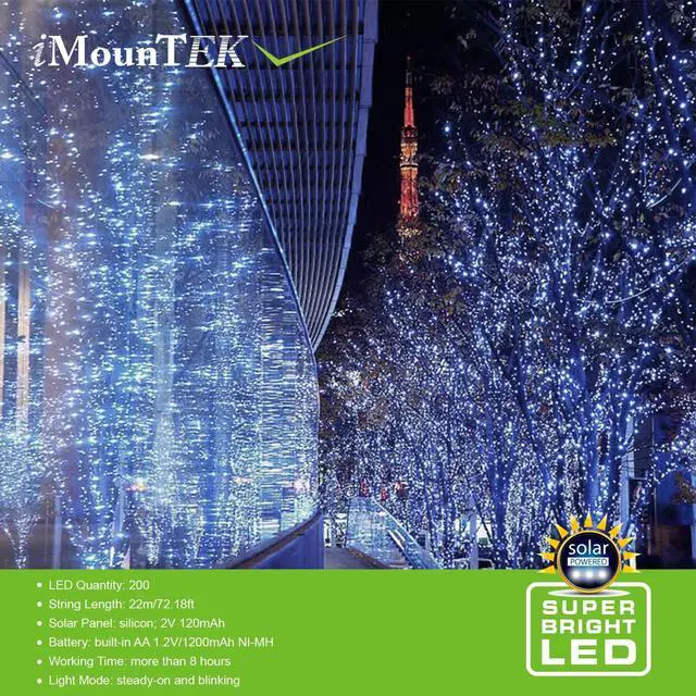 Alt view image 5 of 7 - 200 LED Solar Powered String Fairy Lights 72FT Outdoor Garden Party Xmas Decor