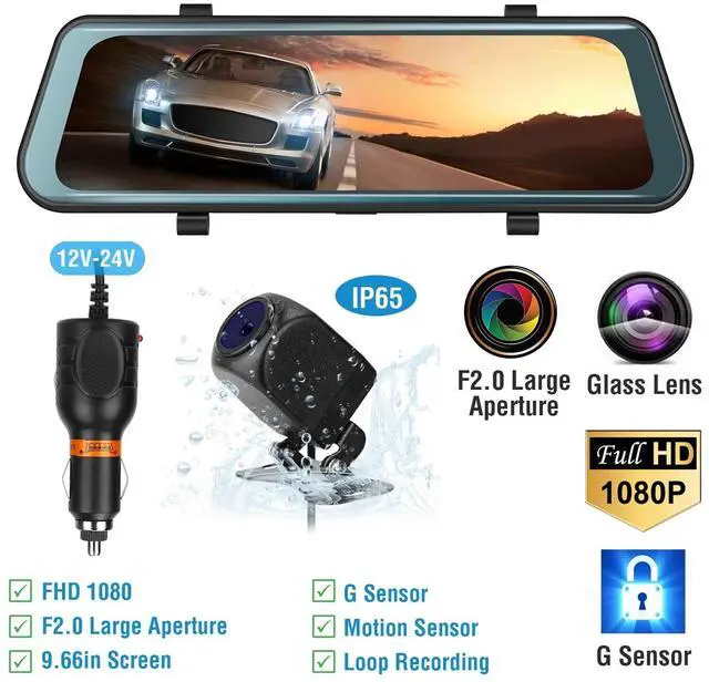 Main image of 10" 1080P Dual Lens Car DVR Dash Cam Front & Rear Video Camera Recorder G-Sensor