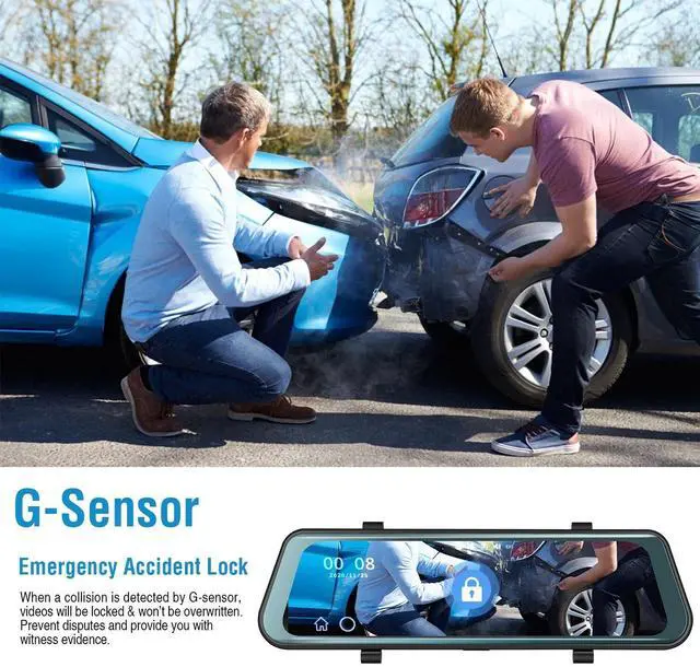 Alt view image 5 of 7 - 10" 1080P Dual Lens Car DVR Dash Cam Front & Rear Video Camera Recorder G-Sensor