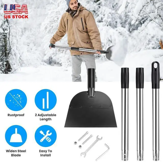 Main image of 53In Snow Ice Chopper Winter Flat Snow Shovel Ice Scraper Steel Scraper Portable