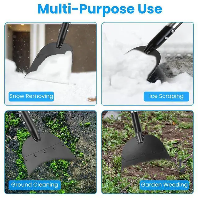 Alt view image 6 of 7 - 53In Snow Ice Chopper Winter Flat Snow Shovel Ice Scraper Steel Scraper Portable