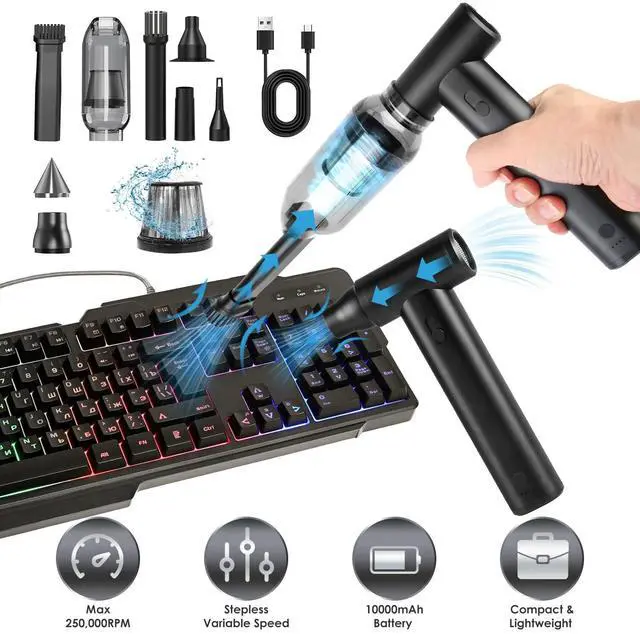 Main image of 250000RPM Air Duster Motor Stepless Variable Speed Portable Air Vacuum Cleaner
