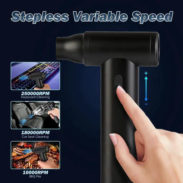 Alt view image 5 of 7 - 250000RPM Air Duster Motor Stepless Variable Speed Portable Air Vacuum Cleaner