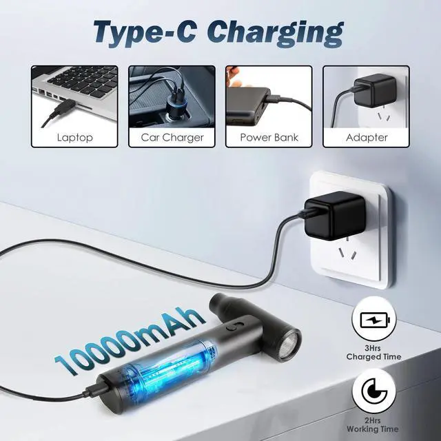 Alt view image 7 of 7 - 250000RPM Air Duster Motor Stepless Variable Speed Portable Air Vacuum Cleaner