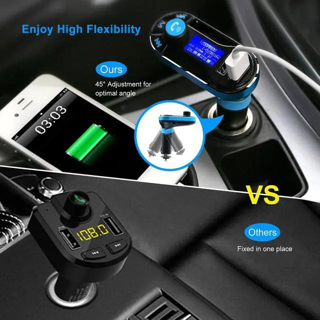 Alt view image 7 of 7 - Car FM Transmitter MP3 Player Radio Adapter Kit Charger w/ LCD Remote