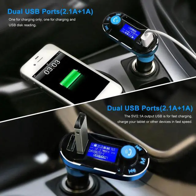 Alt view image 4 of 7 - Car FM Transmitter MP3 Player Radio Adapter Kit Charger w/ LCD Remote