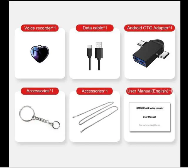 Alt view image 7 of 7 - OFZBNecklace Voice Recorder 8GB Mini Voice Recorder  battery life 24hours