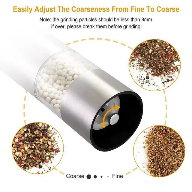 Alt view image 5 of 7 - Electric Grinder Salt and Pepper Shaker Automatic Grinder Mill Stainless Steel