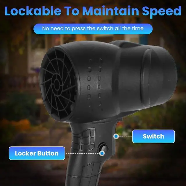 Alt view image 7 of 7 - 130000RPM Leaf Blower Portable Blower Cordless Car Leaf Blower w/ 2 Batteries