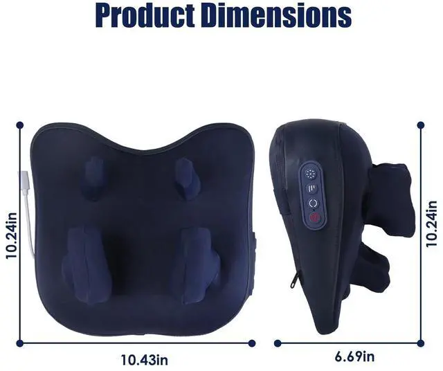 Alt view image 2 of 7 - Electric Neck Shoulder Massager Pillow Heated Shiatsu Deep Kneading Soft Pillow