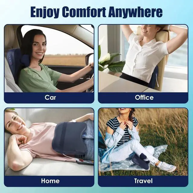 Alt view image 7 of 7 - Electric Neck Shoulder Massager Pillow Heated Shiatsu Deep Kneading Soft Pillow