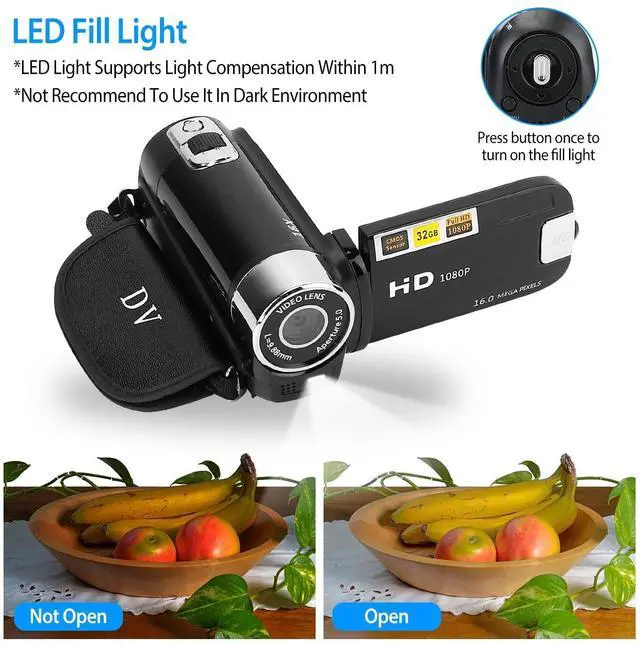 Alt view image 5 of 7 - 1080P HD Kids Camcorder Digital Video Camera 16x Zoom DV YouTube Vlogging Camera(BLACK)