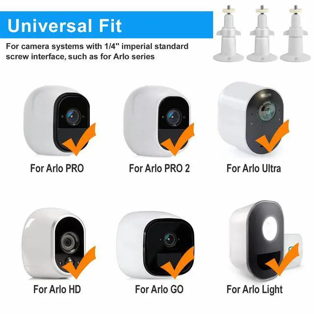 Alt view image 5 of 7 - 3pcs White Wall Mount Stand Bracket Adjustable For Arlo Pro 2 Security Camera