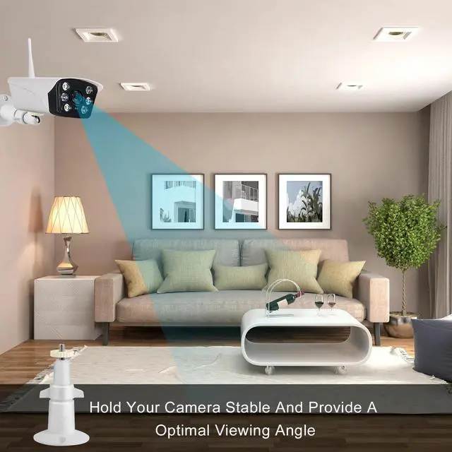 Alt view image 6 of 7 - 3pcs White Wall Mount Stand Bracket Adjustable For Arlo Pro 2 Security Camera