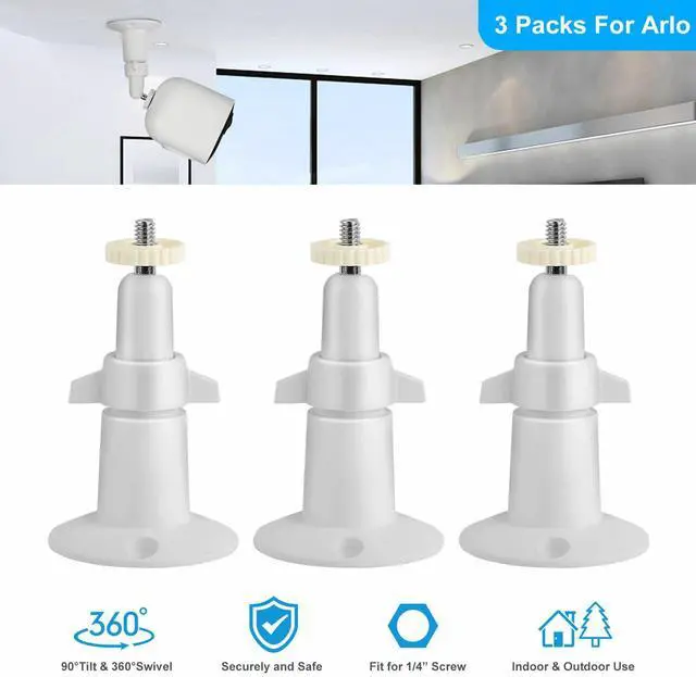 Main image of 3pcs White Wall Mount Stand Bracket Adjustable For Arlo Pro 2 Security Camera