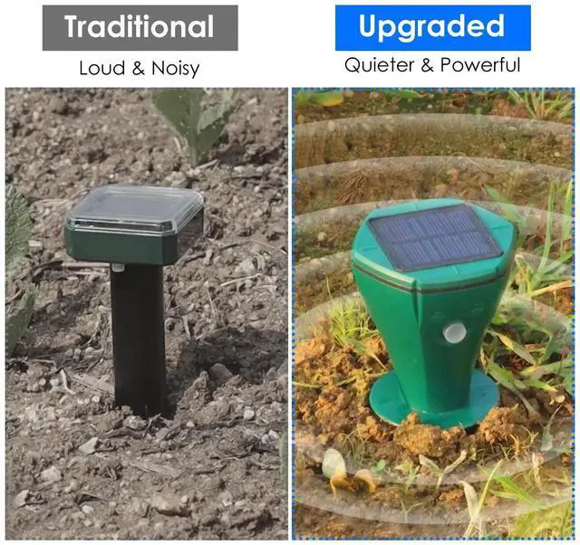 Alt view image 5 of 7 - 8Pcs Solar Mole Repellent Screw Groundhog Gopher Deterrent Vibration Stake Tool