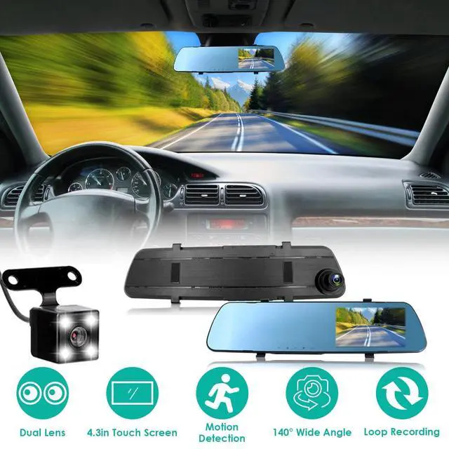 Alt view image 2 of 7 - 1080P Car DVR 4.3in Camera Dash Cam Camcorder Camera Recorder Motion Detection