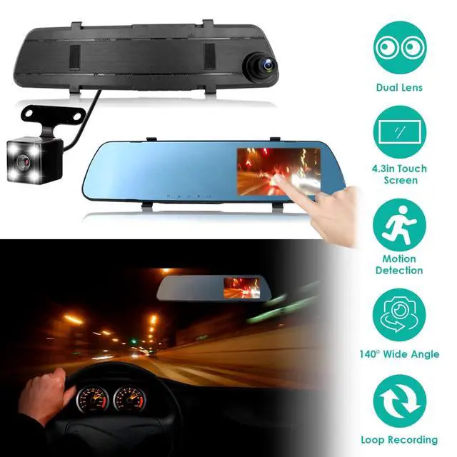 Alt view image 5 of 7 - 1080P Car DVR 4.3in Camera Dash Cam Camcorder Camera Recorder Motion Detection