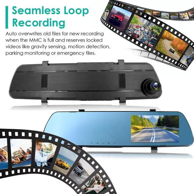 Alt view image 4 of 7 - 1080P Car DVR 4.3in Camera Dash Cam Camcorder Camera Recorder Motion Detection