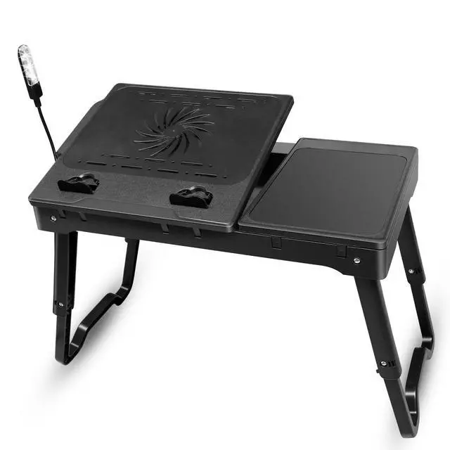 Alt view image 2 of 7 - Foldable Laptop Table Tablet Desk Stand Bed Sofa Tray with USB LED & Cooling Fan
