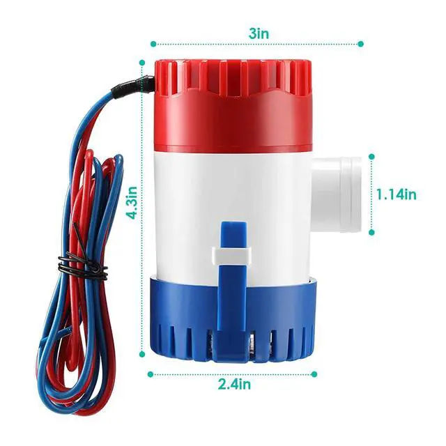Alt view image 6 of 7 - 1100GPH 12V Electric Marine Submersible Bilge Sump Water Pump for Boat Yacht