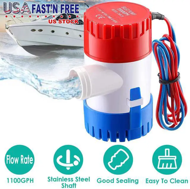 Main image of 1100GPH 12V Electric Marine Submersible Bilge Sump Water Pump for Boat Yacht