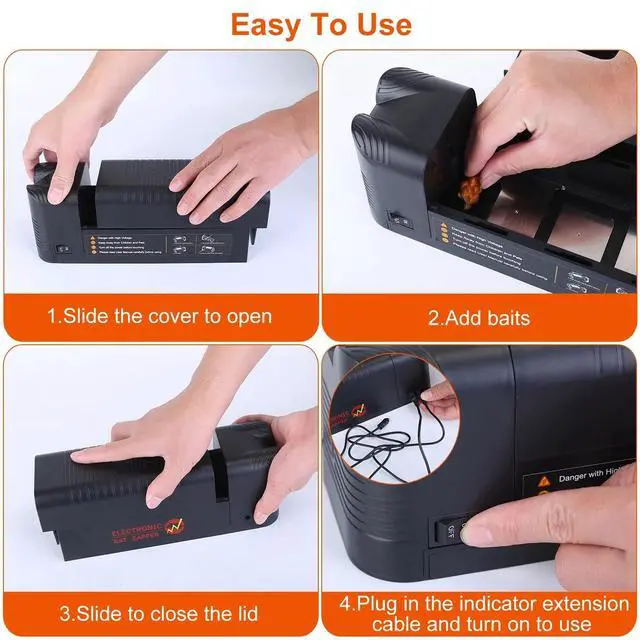 Alt view image 7 of 7 - Reusable Electric Rat Trap 1800V Shock Mice Trap Rodent Zapper Home Pest Control