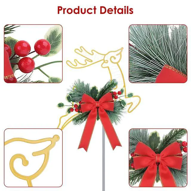 Alt view image 5 of 7 - 2Pcs Christmas Lighted Reindeer LED Pathway Stake Lights Door Patio Light Decor