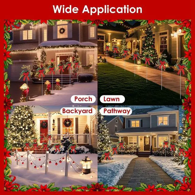 Alt view image 7 of 7 - 2Pcs Christmas Lighted Reindeer LED Pathway Stake Lights Door Patio Light Decor