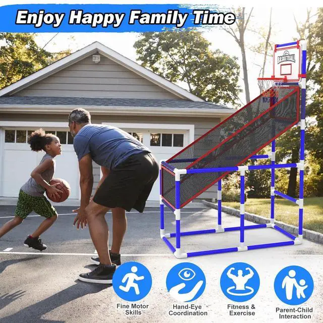 Alt view image 4 of 7 - Kids' Basketball Game Set & 2 Balls Basketball Hoop Arcade Kids Indoor Play Toys