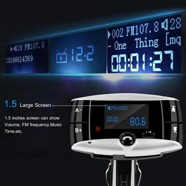 Alt view image 4 of 7 - Wireless FM Transmitter Modulator Car Kit MP3 Player SD USB LCD Remote