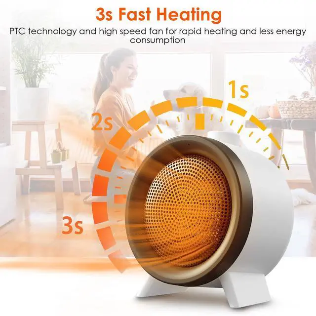 Alt view image 4 of 7 - 3 Modes Space Heater for Indoor 1000W Ceramic Electric Heater Fan Heating Fan