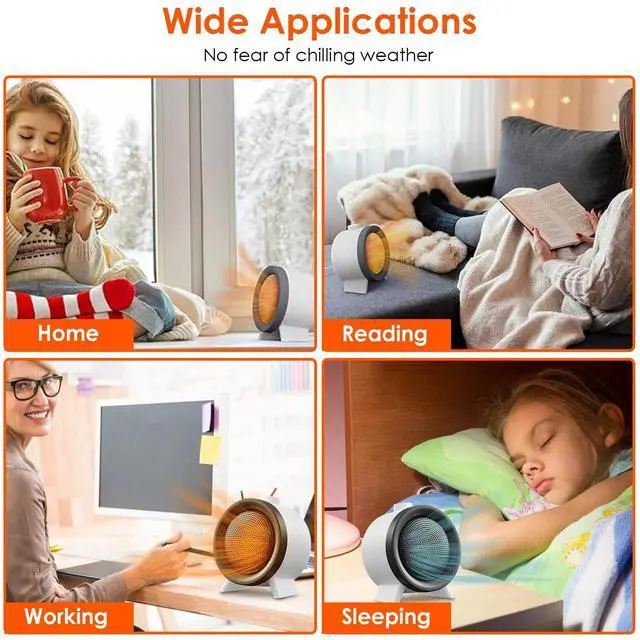 Alt view image 7 of 7 - 3 Modes Space Heater for Indoor 1000W Ceramic Electric Heater Fan Heating Fan