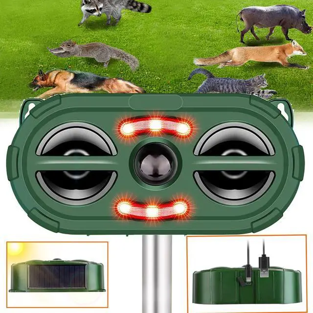 Main image of Solar Ultrasonic Animal Repeller Sensor Deer Raccoon Squirrel Garden Repellent