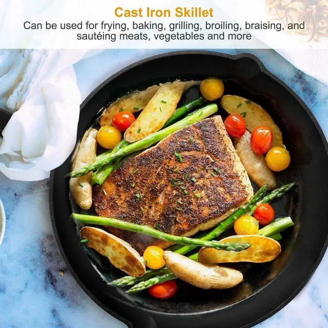Alt view image 3 of 7 - 3Pcs Pre-Seasoned Cast Iron Skillet Set 6" 8" 10" Oven Safe Frying Pan