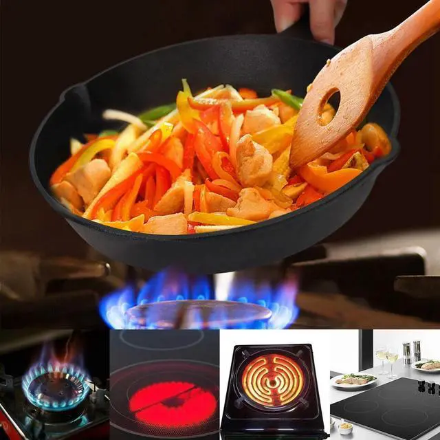 Alt view image 6 of 7 - 3Pcs Pre-Seasoned Cast Iron Skillet Set 6" 8" 10" Oven Safe Frying Pan