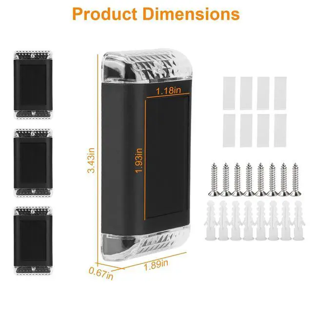 Alt view image 3 of 7 - 4 Pack LED Solar Wall Sconce Light Outdoor Garden Deck Pathway Decor Wall Lights