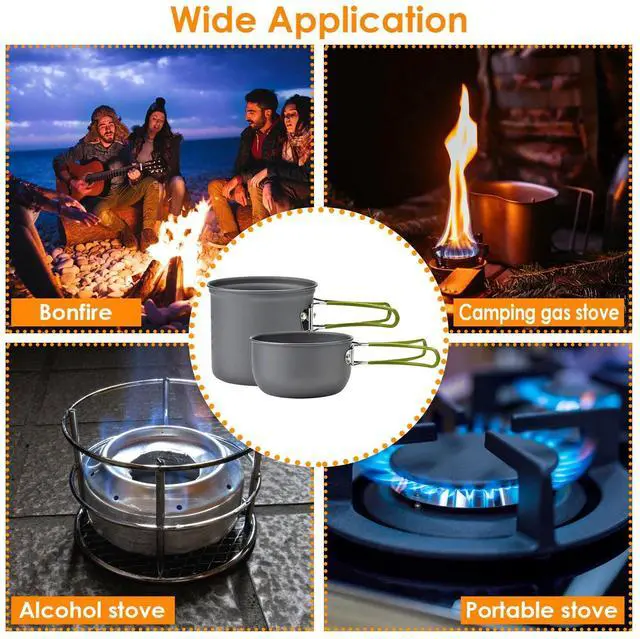 Alt view image 6 of 7 - 8Pcs Mini Gas Camping Stove Butane Propane Burner Outdoor Hiking Picnic Cookware