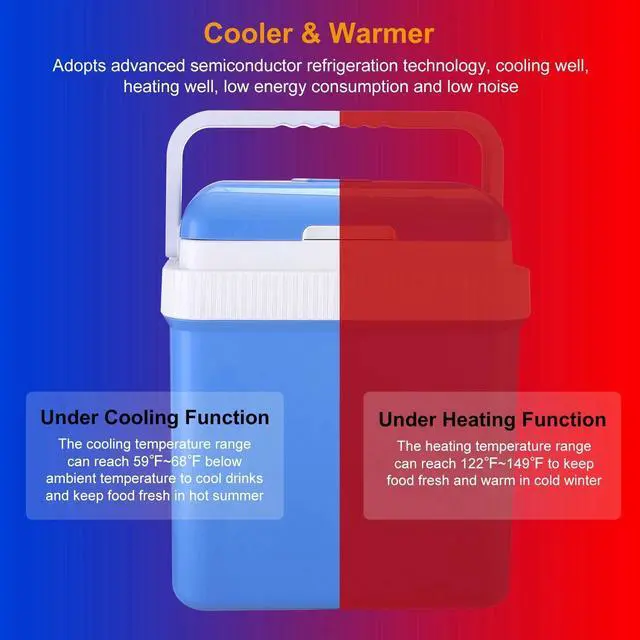 Alt view image 5 of 7 - Portable 12V Car Cooler Refrigerator Travel Cooling Warmer Fridge Box Handle 24L