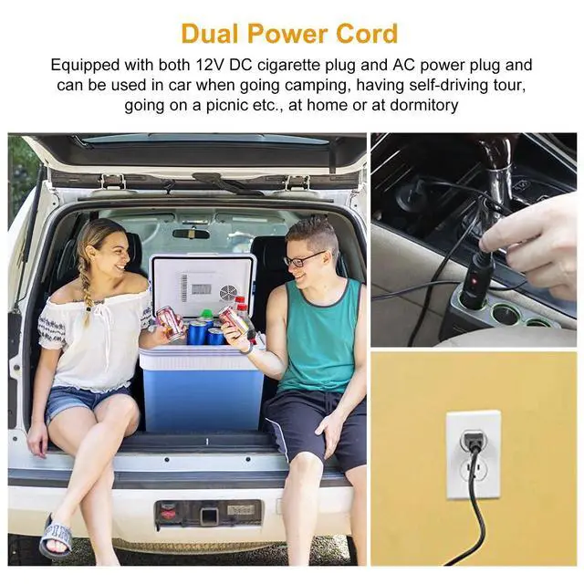 Alt view image 6 of 7 - Portable 12V Car Cooler Refrigerator Travel Cooling Warmer Fridge Box Handle 24L