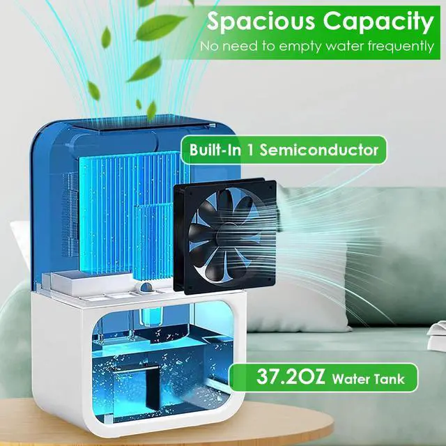 Alt view image 5 of 7 - 37.2OZ Dehumidifier Coverage Touch Control Home Dehumidifier for Home Bedroom