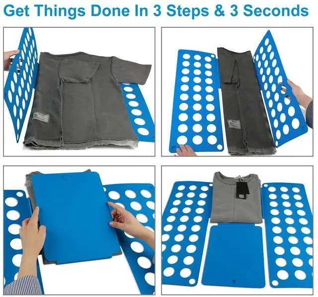 Alt view image 6 of 7 - Clothes Folder Folding Board Laundry Organizer for Adult T Shirt Fast Fold Flip
