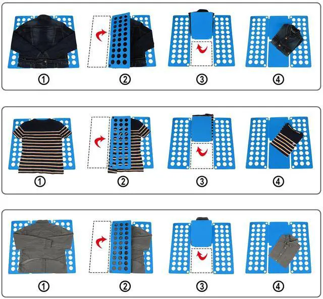 Alt view image 7 of 7 - Clothes Folder Folding Board Laundry Organizer for Adult T Shirt Fast Fold Flip