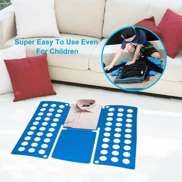 Alt view image 2 of 7 - Clothes Folder Folding Board Laundry Organizer for Adult T Shirt Fast Fold Flip