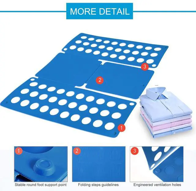 Alt view image 4 of 7 - Clothes Folder Folding Board Laundry Organizer for Adult T Shirt Fast Fold Flip