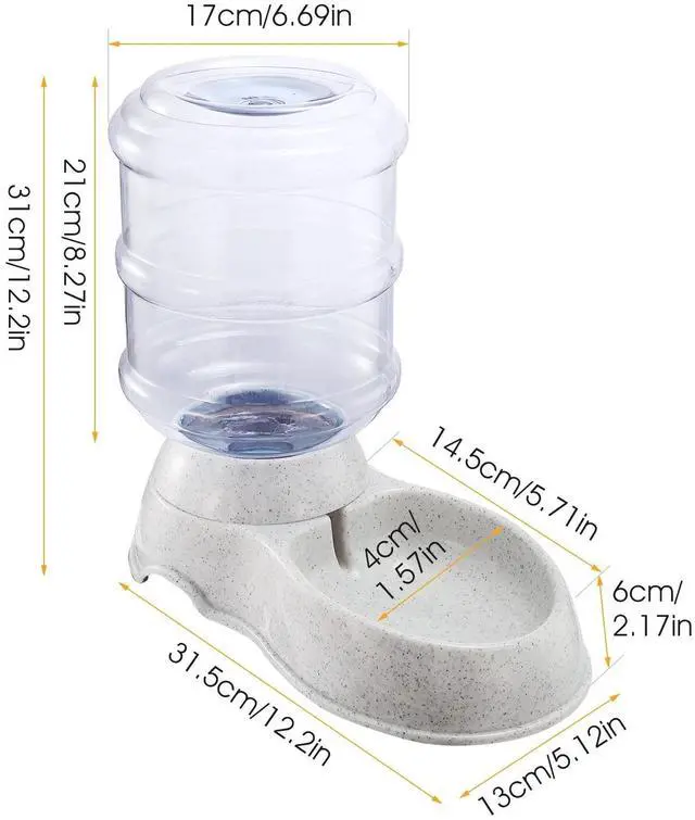 Alt view image 7 of 7 - 3.5L Pet Water Dispenser Fountain Gravity Automatic Waterer Feeder For Cat Dog